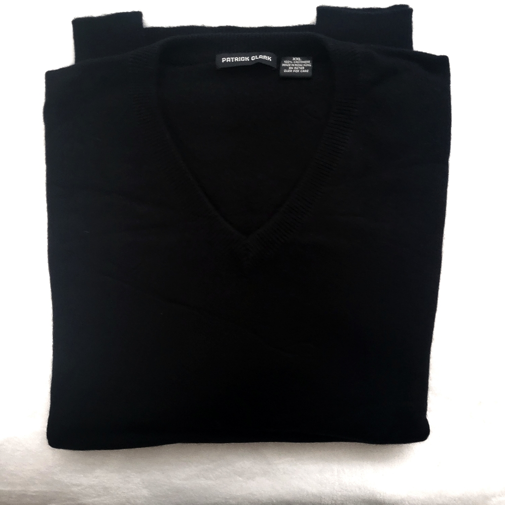 Patrick Clark Black Cashmere Sweater Size Xxl Nwot Men Long Sleeve